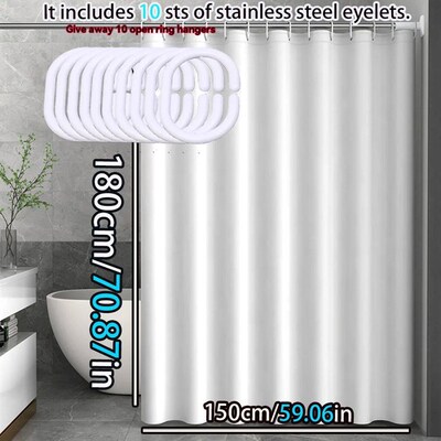 Modern simple pure white shower curtain PEVA material is eas