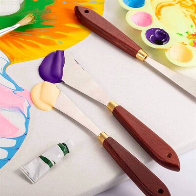 4pcs/Set Stainless Steel Spatula Kit Palette Gouache Supplie