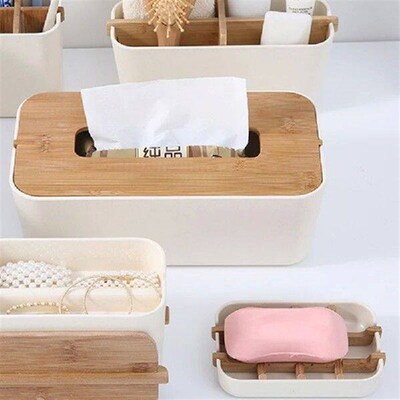 Soap Dish Bamboo Self-draining Soap Dishes Plate Tray Rack