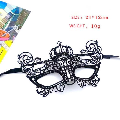Black Queen Lace Mask Embroidery Appliques Party Carnival