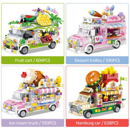 City Friends Ice Cream Truck Sreet View Dining Car Mini Buil