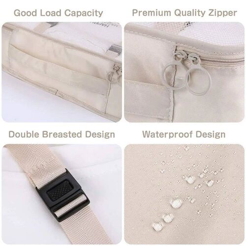 7Pc Folding Travel Organizer Storage Bag Wardrobe Cube Suitc
