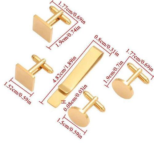 3Pcs Cufflinks Tie Clip Metal Tie Clip and Cuff Links For