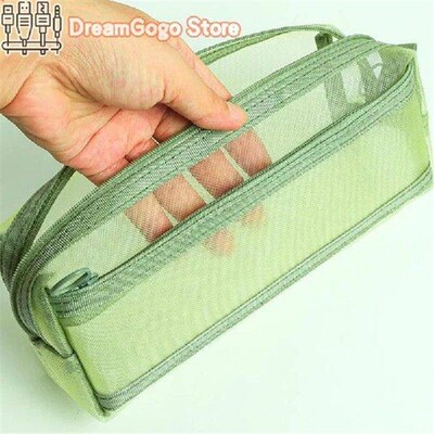 Simple Bilayer Pen Bag Large Capacity Pencil Case High