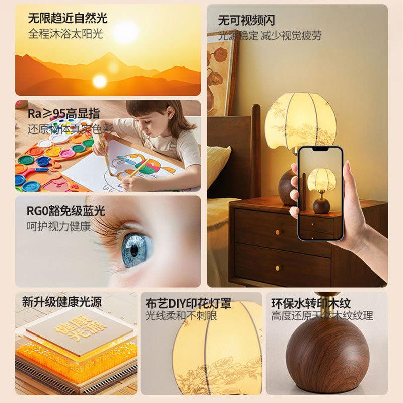Warm Bedroom Bedside Lamp Eye Protection Romantic Table Lamp图片