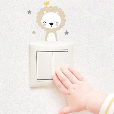 6pcs Cartoon Switch Wall Stickers Cute Animals Bear Panda