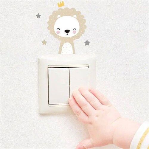 6pcs Cartoon Switch Wall Stickers Cute Animals Bear Panda
