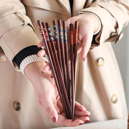 Chinese Red Sandalwood Chopsticks -Couple Style Gift Box Set