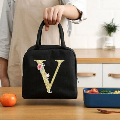 Teddy Bear Letter Bento Bag, Oxford Cloth Waterproof Materia