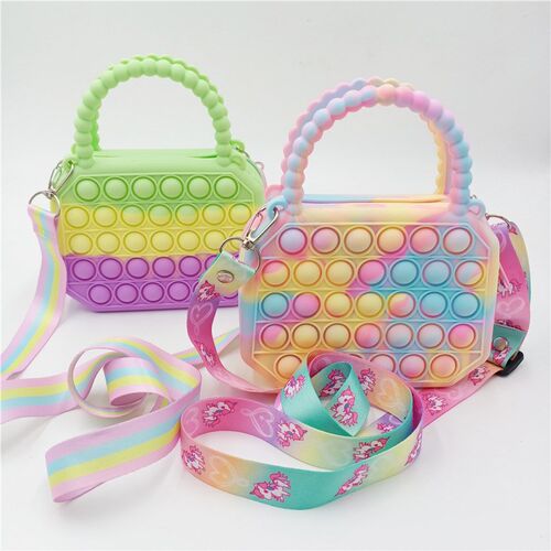 New Pop Fidget Toys It Silicone Push Bubble Crossbody Bag Se