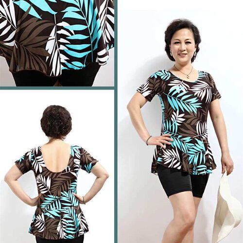 Mothers Large Size Swimsuit Womens Middle-aged and Elderly