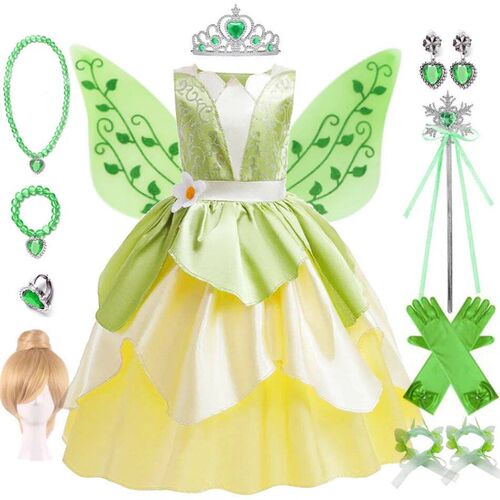 Tiana Costume Girl Dress Up Princess Girls Cosplay Role