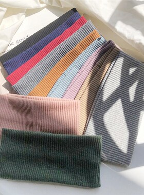 Women Knitted Headband Solid Color Cotton Wide Turban Twiste