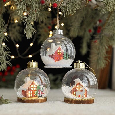 Light Up Christmas Ornaments, Battery Powered LED Ball Decor