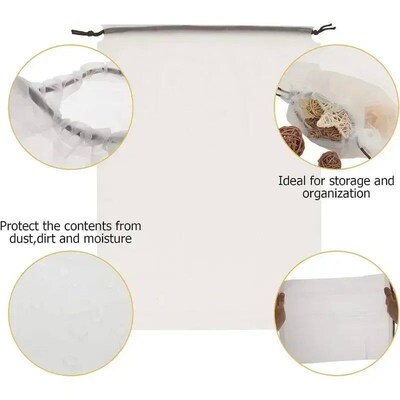 12/10pc Tranparent Froted Drawtring Bag Travel Waterproof Ma