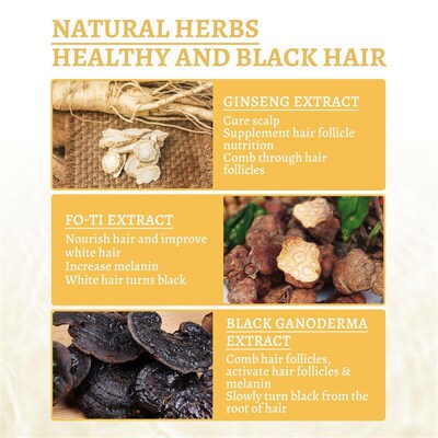 Black Ganoderma lucidum white to black black hair solution