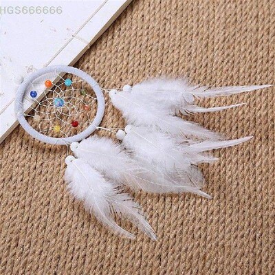 With Rattan Bead Feathers Wall Car Decor Ornament Handmade