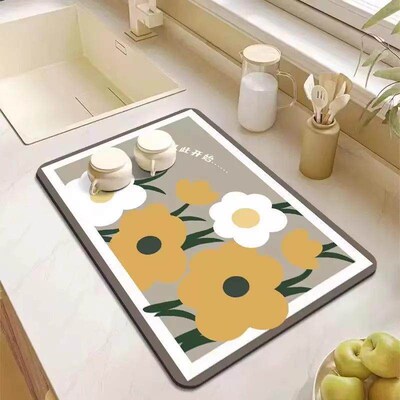 Diatomaceous Earth Soft Floor Mat for Bathroom, Quick-Drying