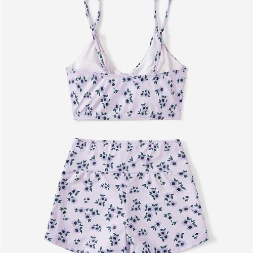 Floral Print Drawstring Bikini 2023 Women High Waist Swimsui