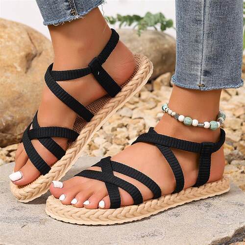 Summer new travel womens flat heel sandals旅游女平跟凉拖鞋