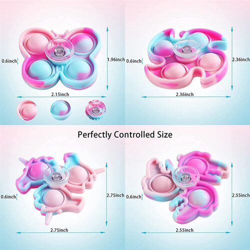 24 Pack Pop Fidget Spinner Keychain Toys Set Push Bubble Sen