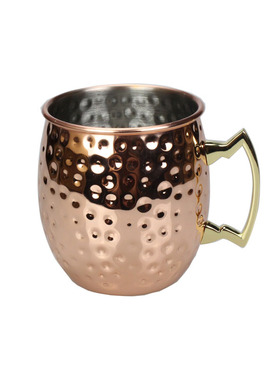 欧美锤点铜杯 莫斯科骡子杯 Moscow Mule玫瑰金版鸡尾酒杯咖啡杯