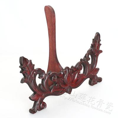 10-20英寸实木雕花架 杨花支架 盘子托架 坐盘底托浮雕镂空雕刻架