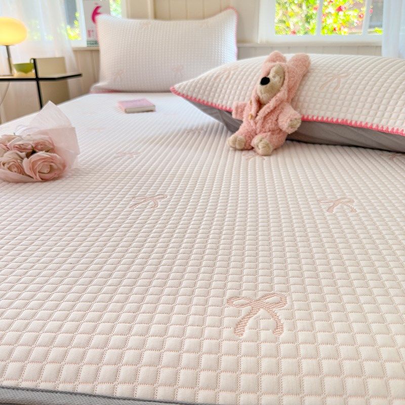 夏季冰肌凉感凉席三件套少女心蝴蝶结提花床笠款可水洗空调软席,床上用品,冰丝席,淘宝优惠券,粉丝福利购,淘宝优惠卷