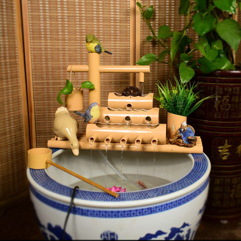多层瀑布PVC流水摆件水缸养鱼水循环水车客厅竹子造景 圆缸过滤器,家居饰品,流水摆件,淘宝优惠券,粉丝福利购,淘宝优惠卷