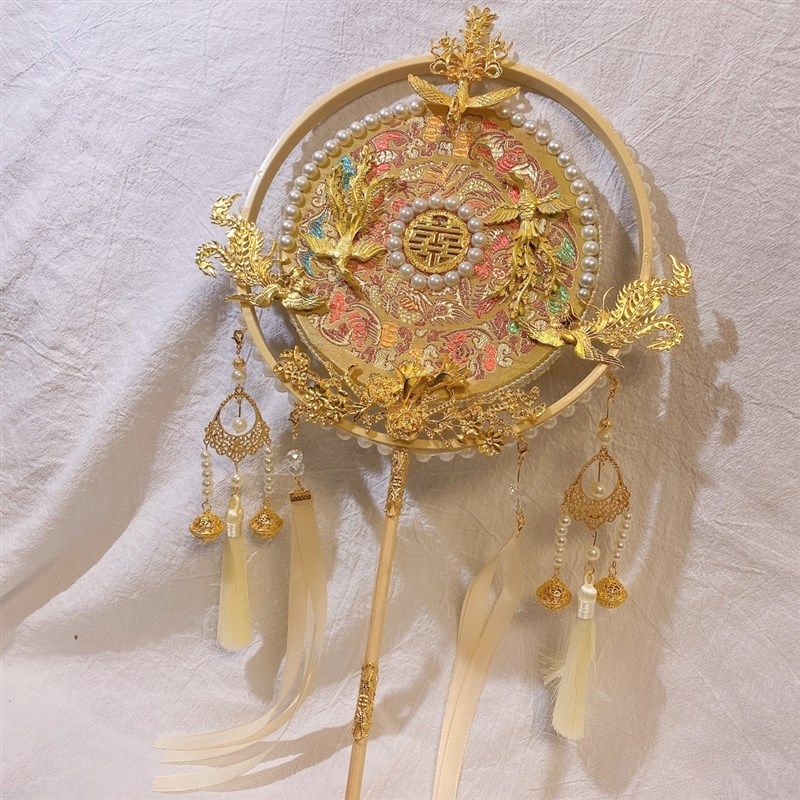 结婚礼喜扇秀禾扇刺绣新娘手捧扇团扇子古风拍摄出嫁diy材料成品,家居饰品,工艺扇/团扇/喜扇/折扇,淘宝优惠券,粉丝福利购,淘宝优惠卷