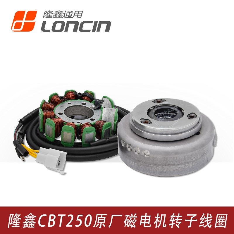 隆鑫CBT250双缸同步力帆大地平线CA250发动机磁电机转子 线圈磁钢