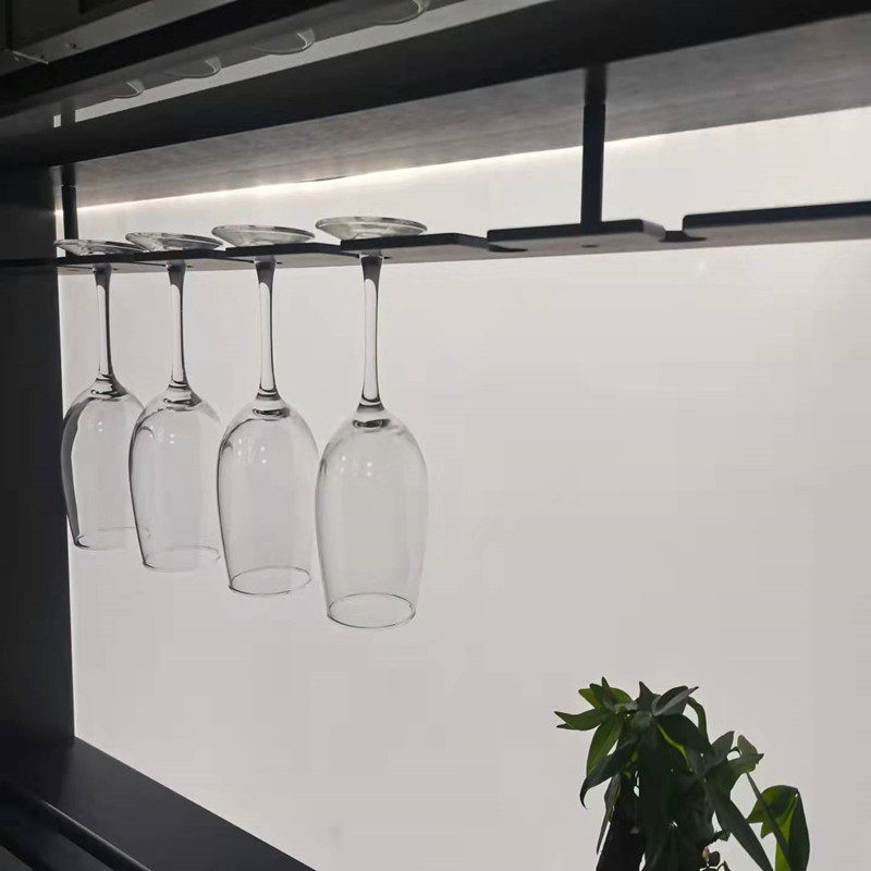 铝合金高脚杯挂架铝合红酒杯吊装杯红酒杯托收纳架定制吊装酒杯架