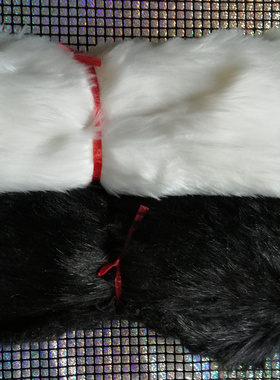 4厘米长毛皮布料4cm黑色白色人造长毛绒柜台布玩具毛领狗垫布面料