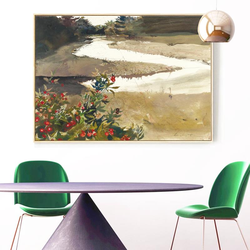 卧室墙壁挂画名画客厅沙发背景墙装饰画风景画简约大气欧式壁画横