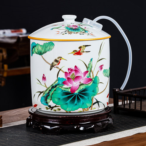 陶瓷饮水机带浮球全自动上水器高端功夫茶桶家用纯净水下置水桶5L