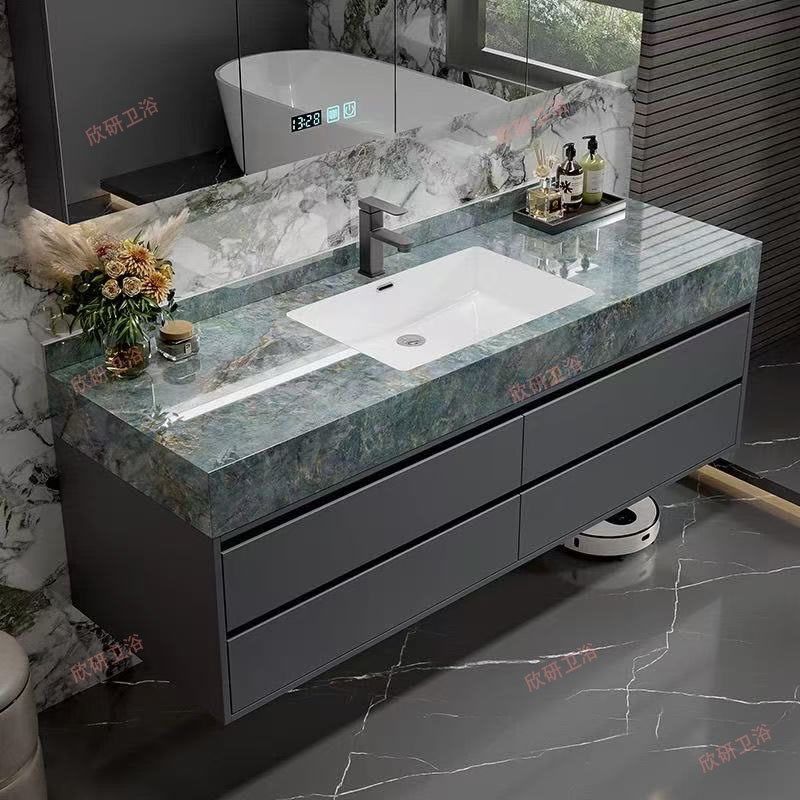 岩板热弯一体盆浴室柜组合无缝盆卫生间洗手盆实木浴室柜洗脸台盆,家装主材,浴室柜组合,淘宝优惠券,粉丝福利购,淘宝优惠卷