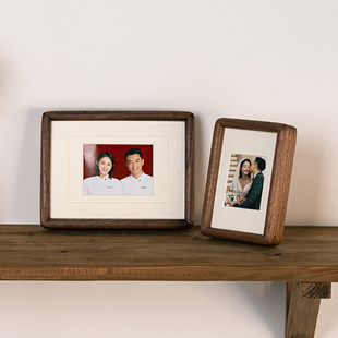 裱木质洗照片做框 黑胡桃10寸实木相框摆台高级感6寸a4摆件8画框装