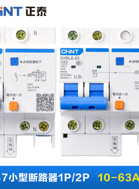 家用断路器1P2P63A 35A 40A20A16A 带漏电保护器空气开关漏保
