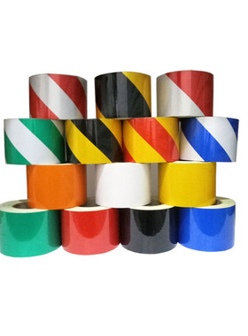 宽10cm/公分反光警示胶带 黄黑红白反光膜贴工程反光条贴纸45.7米