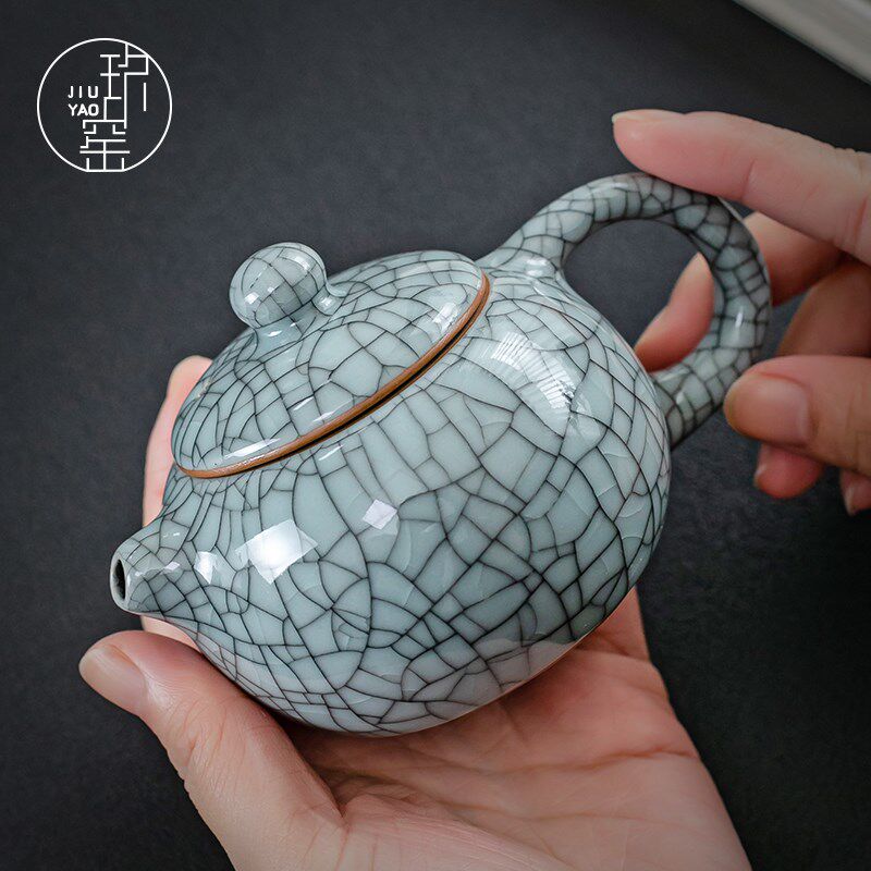 高档汝窑茶壶陶瓷小号西施壶冰裂功夫茶具红茶泡茶壶茶具单壶哥窑