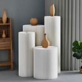 创意折叠伸缩纸展示台多功能落地展示架中岛圆台货架橱窗陈列摆台