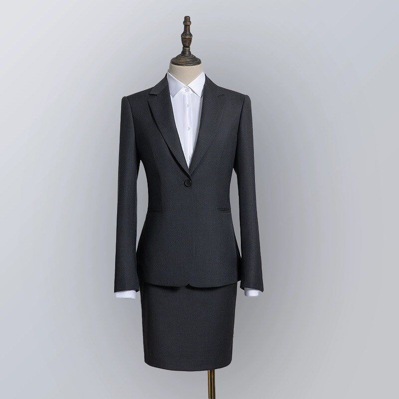 醉唐一汽4S店工作服新款西服套装国产深灰色销售女西服衬衫