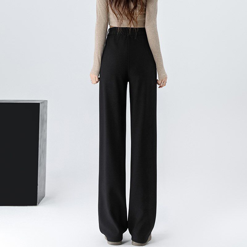加长西装裤女175直筒裤胖MM大码高腰窄版阔腿裤高个子垂感正装裤