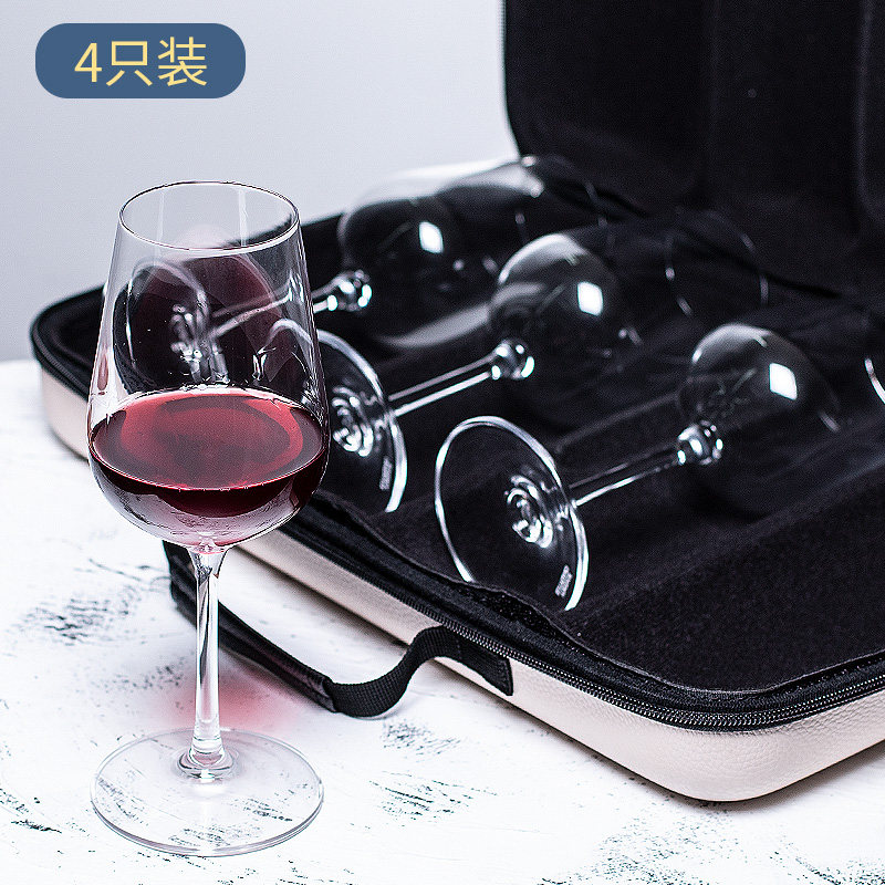 红酒杯箱子套装礼盒装礼品箱子皮制定制车载外带便携收纳手提式箱