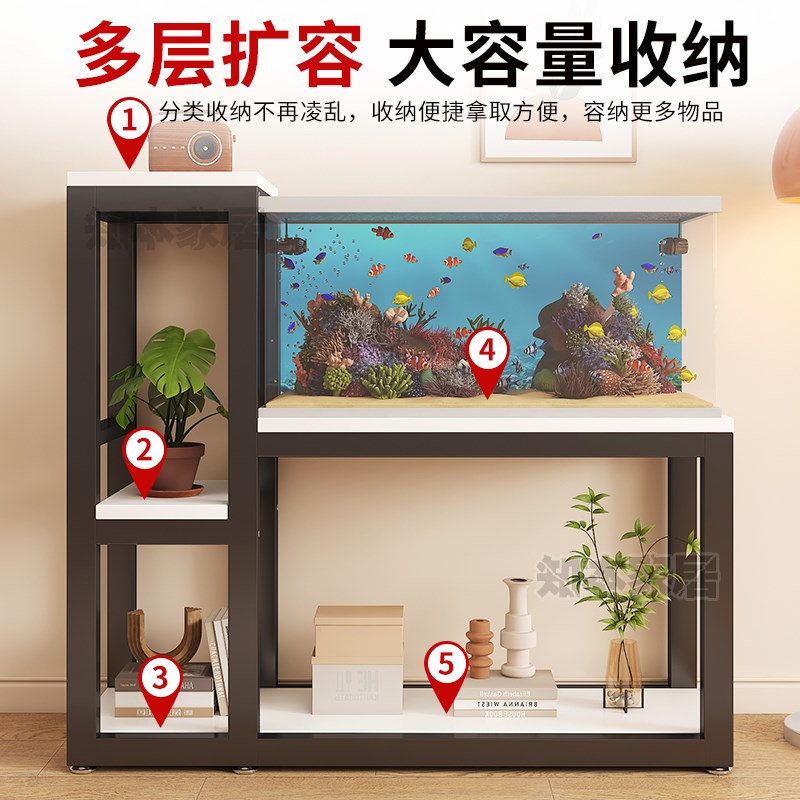 鱼缸架子多层组合金属鱼缸柜专用承重底座架子家用鱼缸桌子置物架