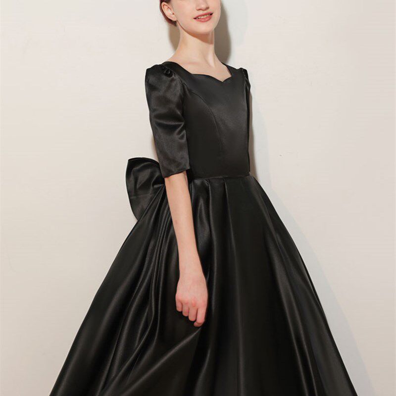 女大童中袖长款学生乐团合唱管弦音乐会钢琴演奏小提琴演出晚礼服