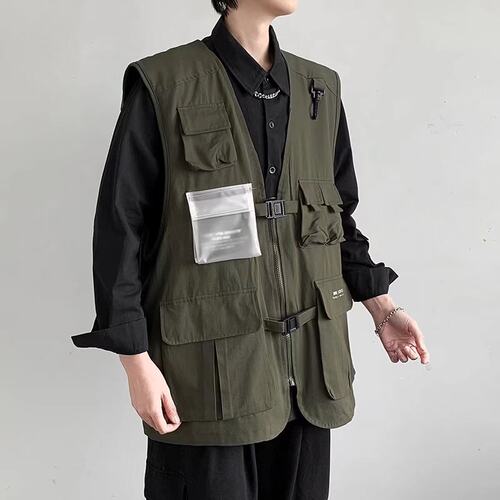 工装婚纱摄影马甲定制印字logo多口袋背心剧本杀密室逃脱工作班服