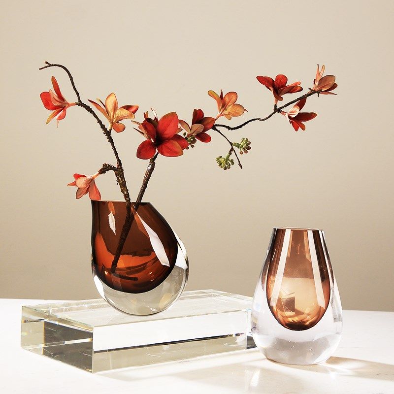 特厚琉璃花瓶水培插花花器客厅玄关餐桌样板房电视柜极简装饰摆件,家居饰品,装饰摆件,淘宝优惠券,粉丝福利购,淘宝优惠卷