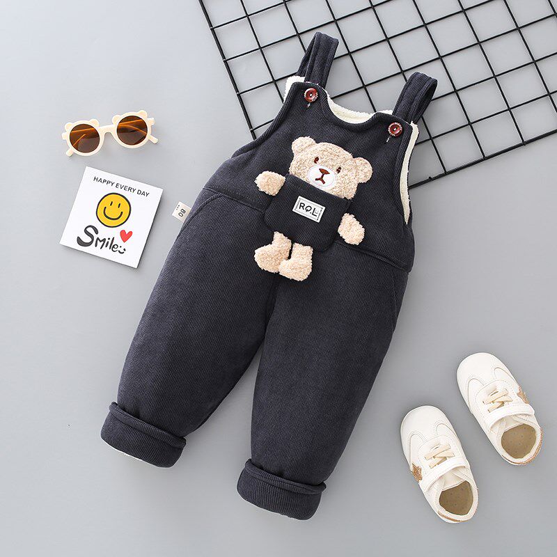 宝宝背带棉裤秋冬款加厚外穿棉衣服加绒裤子保暖冬季婴儿背带棉裤