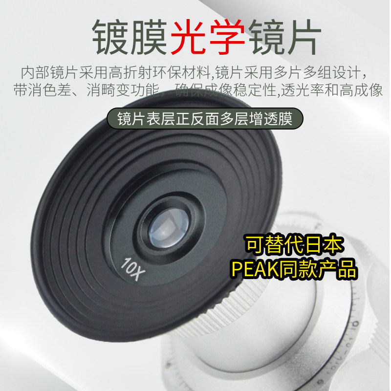 GP 2034-100X/150X/200倍高清高倍放大镜百倍镜带刻度测量显微镜